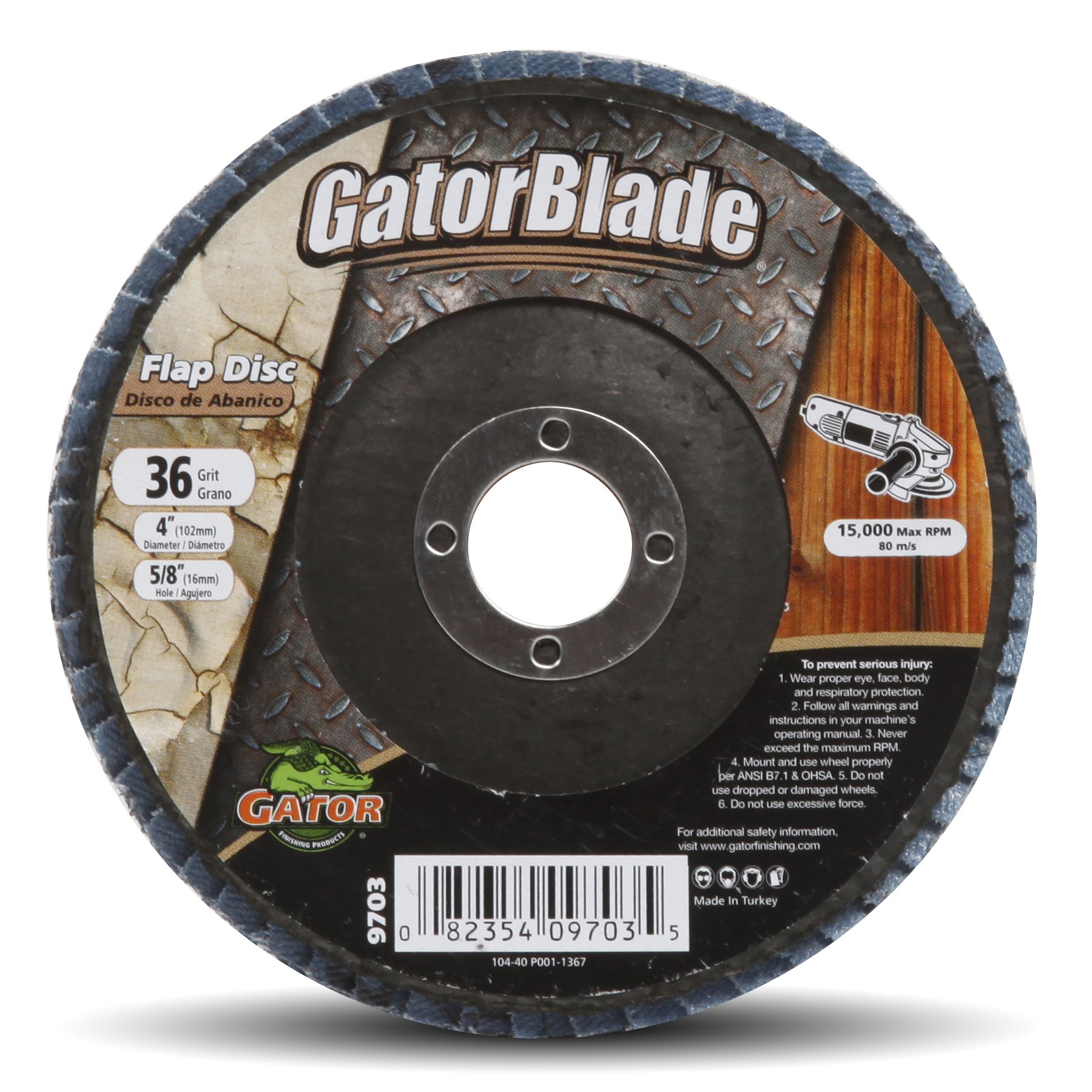 Gator Finishing 9703 36 Grit Aluminum Oxide Grinding and